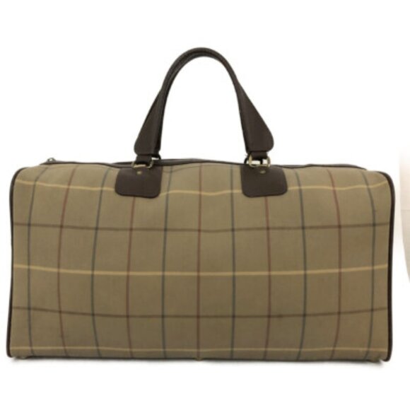 Burberrys Check Canvas Boston Travel Hand Bag Khaki/2BC2833 - Picture 1 of 12